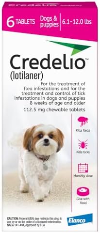 Credelio (lotilaner) Tick & Flea Treatment for Dogs 6.1-12 lbs., 6ct