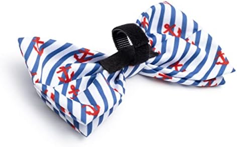 THE WORTHY DOG Everyday Patterned Pet Bow Ties for Dogs & Cats, Anchors