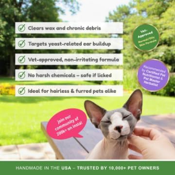 ReNewedPet All Natural Pet Ear Cleaner for Dogs & Cats – Dog Ear Cleanerwith Ear Wax Removal, Helps Clean Dirt & Buildup (4 oz. with Cleaning Pads)