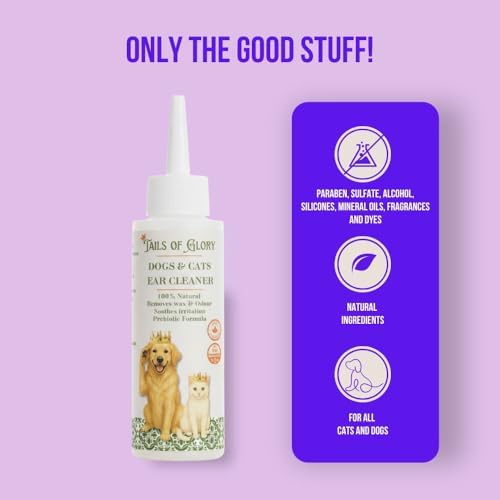 Natural Ear Cleaner for Dogs & Cats – Gentle, Plant-Based Formula, No Harsh Chemicals, Soothes & Deodorises Ears, Safe for Regular Use
