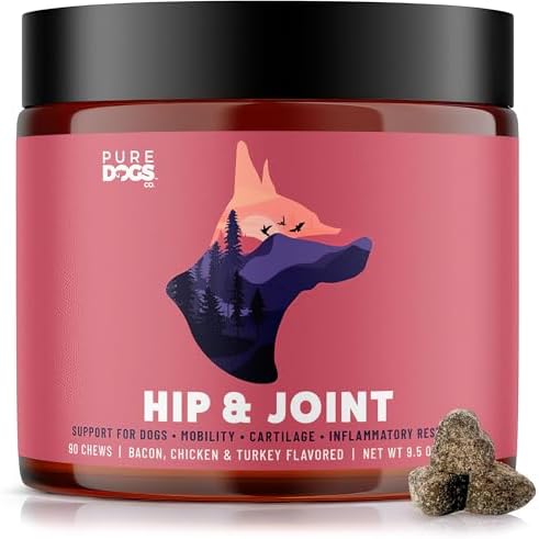 Hip & Joint Dog Chews, Glucosamine & Green Lipped Mussel, 90 Count