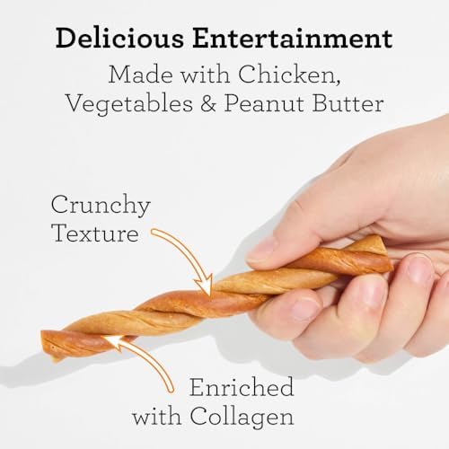 DreamBone CollaYUMS Twists Plus Collagen Rawhide-Free Dog Treats, 10 Count