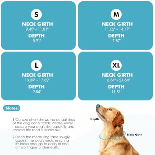 Clear Dog Cone, Elizabethan Collar to Stop Licking for Wound Healing