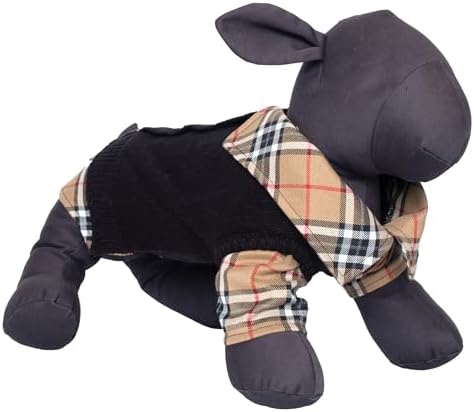 THE WORTHY DOG Sleeveless Pullover Pet Sweater,for Medium Dogs,Black