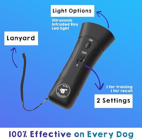 Ultrasonic Dog Bark Deterrent & Behavior Corrector - Stop Barking, Jumping, Aggression Without Yelling -Just Point & Press! Backed by Kevin Harrington from Shark Tank (Black 9V (2 Pack))