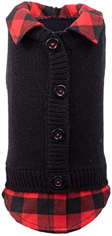 THE WORTHY DOG Sleeveless Pullover Pet Sweater,for Large Dogs, Black
