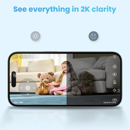 Enabot EBO SE 2 Mobile Pet Camera: 2K Home Robot Companion (Blue Eyes)