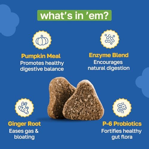 Happy Paws Digestive Support Supplement & Probiotics, 200 Chews