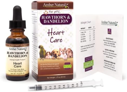 Amber NaturalZ Hawthorn & Dandelion for Pets, Heart & Circulation Care, 1oz