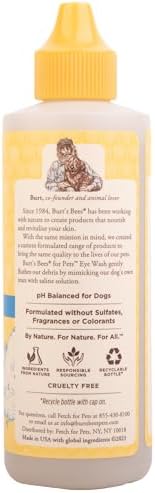 Burts Bees for Pets Dog Eye Wash with Saline Solution, 4 Fl Oz, 24-Pack