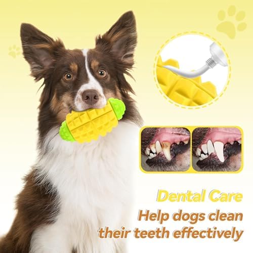 YINEYA Dog Toys for Aggressive Chewers, Tough Dog Chew Toys, Yellow
