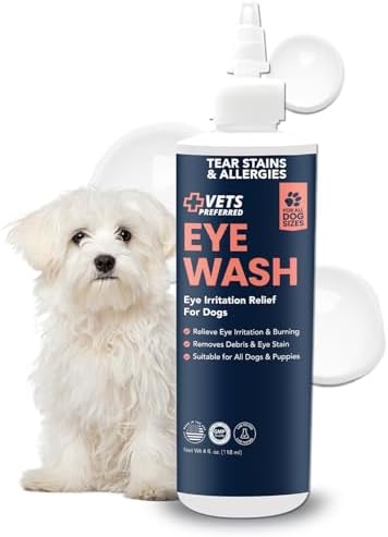Dog Eye Drops & Wash for Tear Stains, Infection & Allergy Relief, 4 oz