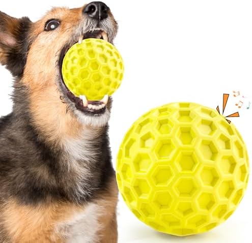 Squeaky Dog Toys for Aggressive Chewers, Indestructible Dog Balls for Aggressive Chewers, Squeaky Balls for Dogs, Interactive Toys for Large Dogs, Funny Ball