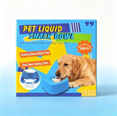 Dog Lick Bowl with Rolling Ball, Slow Feeder for Liquid Treats, Anti-Slip Interactive Dog Toy for Yogurt, Bone Broth & Milk, Anxiety Relief & Post-Op Nutrition, Large Medium Small Breeds (Black)