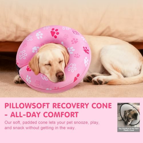 BEAUTYZOO Dog Cone Collar Alternative After Surgery,Pet Neck Donut E‑Collar