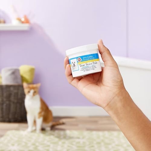 Miracle Care Tear Stain Pads for Dogs and Cats, 90 Pre-Soaked Wipes