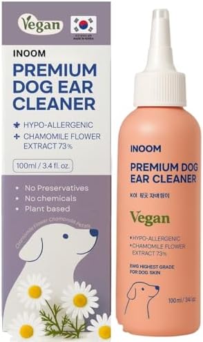 Korean Plant Based Vegan Dog Ear Cleaner 100 ml – Naturally Derived Ear Cleanser Dogs – Advanced Solution for Ear Cleaning, Odors, Debris, Itchy, Ear Wax, Moisturizing – Made in Korea