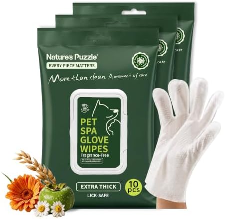 Hypoallergenic Dog & Cat Bathing Glove Wipes, 30 ct