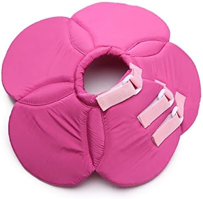 Dog Cone E-Collar Flower Soft Elizabethan Waterproof Grooming Recovery Protective Adjustable Collar for Puppy Small Medium Dogs (S Neck:9-11in, Purple)