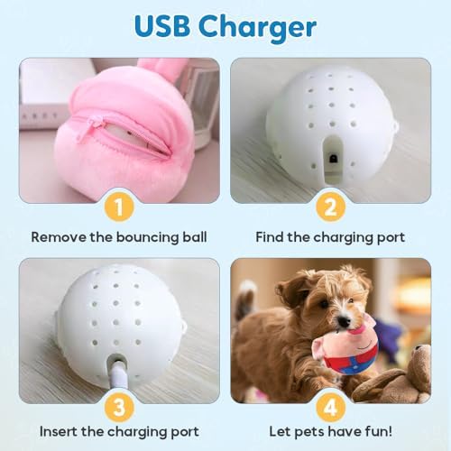 Active Moving Dog Toys, Interactive Bouncing Dog Balls Jumping Music Modes
