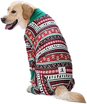 Dog Surgery Recovery Suit Female Male for Dogs After Surgery Medium Large Dogs Onesie Dog Pajamas Pjs Clothes (Christmas red, 30 (Chest 29.92 in | Backlength 19.69 in))