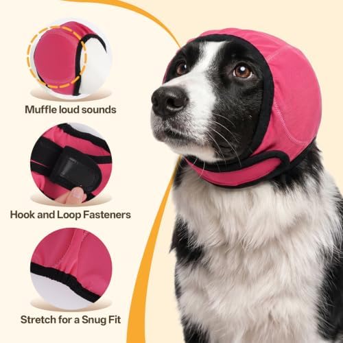 Allroaring Dog Calming Hoodie Noise Shield Anxiety Relief for Dogs,Rose S