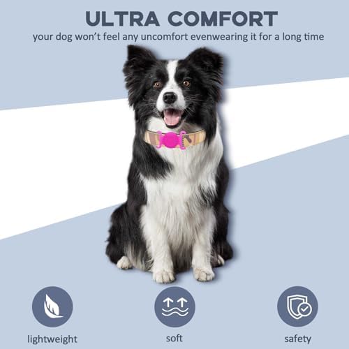 GPS Tracker for Dogs, Mini GPS Cat Tracker, IPX8 Waterproof GPS Trackers for Cats with Holder, No Monthly Fee, Work with Apple Find My(iOS Only), Smart Trackers for Dogs-YGPink-4