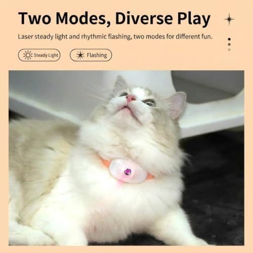 Rechargeable Laser Collar Toy. 41° Adjustable Head, & 2 Play Modes. Lightweight TPU Collar Fits Most Cats. Perfect Self-Play Toy for Home & Work. (Green 2pcs)
