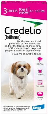 Credelio (lotilaner) Tick & Flea Treatment for Dogs 6.1-12 lbs., 3ct