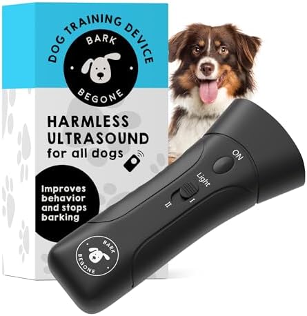 Ultrasonic Dog Bark Deterrent & Behavior Corrector - Stop Barking, Jumping, Aggression Without Yelling -Just Point & Press! Backed by Kevin Harrington from Shark Tank (Bark Begone Classic)