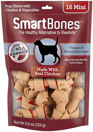 SmartBones Mini Bones Rawhide-Free Dog Treat, With Real Chicken, 16 Count