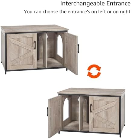 unipaws Top Opening Cat Litter Box Enclosure Furniture, Flip Top Design