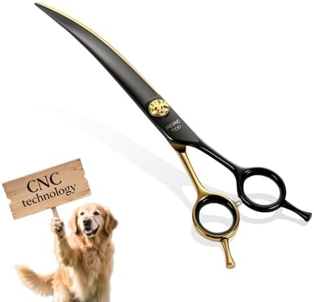 7.5'' Curved Dog Grooming Scissors CNC 440C Blades