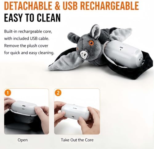 Flying Bat Toy for Dogs & Cats, Flapping Wings Interactive Pet Toy，1
