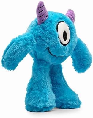 Flourish Pets 3 in 1 Multi-Layer Chew Toy for Active Dogs | Non-Toxic BPA Free Double Stitched Soft Fabric Exterior Dog Toys | Long-Lasting Dog Plush Toys – Small, Blue Monster 8"