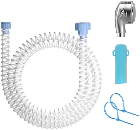 Slip-On Dog Shower Attachment for Bathtub Faucet, Ear-Tab Zip-Tie Connector, Handheld Sprayer Head, 5 ft Hose, Fits Spouts up to 3 in