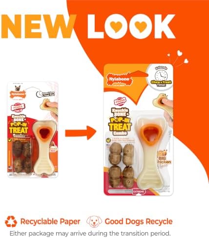 Nylabone Power Chew Knuckle Bone & Pop-In Dog Treat Toy, X-Small