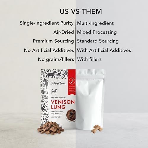 First Light Farms Venison Lung Freeze-Dried Dog Treats, High Protein, 1.8oz