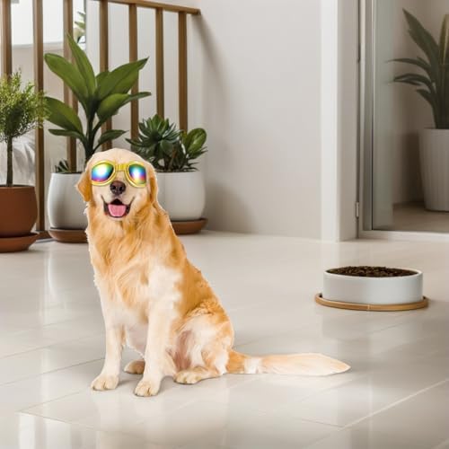Dog Sunglasses Pet Glasses 3pcs with UV Protection for Medium Breeds and Lightweight Plastic Frame, Comfortable Fit for Travel and Riding Outdoor Activities