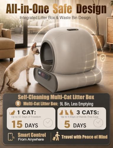 Anti-Pinch Feature 70L Automatic Cat Litter Box Self Cleaning Litter Box