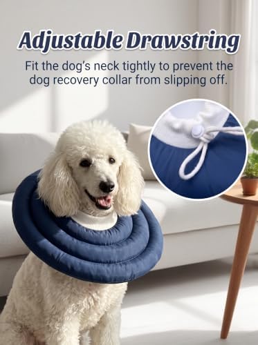 Soft Dog Cones, Recovery Dog Donut Collar After Surgery- Cone of Shame Alternative, Pet Elizabethan E-Collar Anti-Bite Lick Wound Healing Adjustable for Small Large Medium Dogs, 2XL