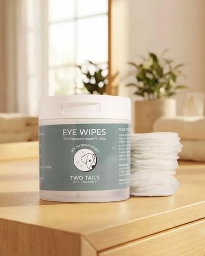 Two Tails Pet Company Dog Eye & Ear Wipes Bundle – Gentle Cleaning Grooming Set, Fragrance-Free Eye Wipes + Ear Cleaning Wipes, 100 Count Each