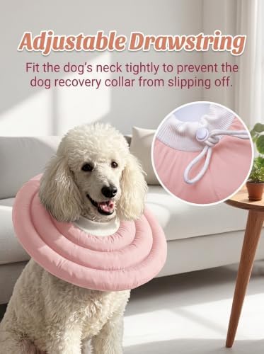 Soft Dog Cones, Recovery Dog Donut Collar After Surgery-Cone of Shame Alternative, Pet Elizabethan E-Collar Anti-Bite Lick Wound Healing Adjustable for Small Large Medium Dogs, M