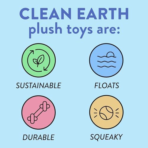 Spunky Pup Clean Earth Recycled Seahorse Dog Toy | Made from 100% Recycled Water Bottles | Eco-Friendly | Squeaker | Plush Toy for Small to Medium Dogs | Made in The USA