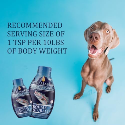 8oz Wild Alaskan Salmon Oil Formula for Dogs, Omega 3 Fish Oil with EPA & DHA – Skin & Coat, Joint, Heart & Immune Support – Helps Itching, Shedding & Dry Skin – Liquid Supplement