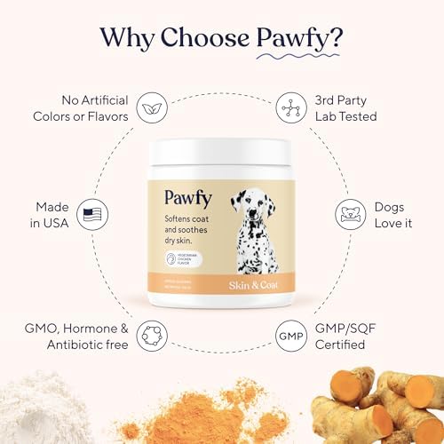 Pawfy Skin & Coat Salmon Oil Chews - Dog Itch Relief & Allergy Support
