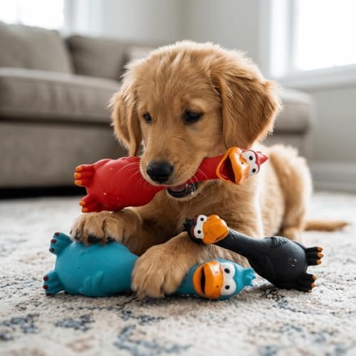 Squeaky Chicken Toy, Latex Rubber Screaming Chicken Toy, Chew Toy, Teething, Stress Relief,for Small Medium Large Dogs, Indoor Outdoor Play(Blue)