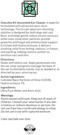 Dog Fashion Spa Orecchio No. 1 Unscented Ear Cleaner, Gentle Formula, Made in USA, for Dogs and Cats, 1 Gallon