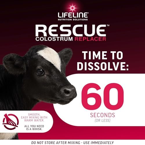 ANNUSO LIFELINE Rescue High-Level Colostrum Replacer for Calves, 8.8lb Pail - 150g Globulin Protein - Replaces Maternal Colostrum in One Feeding - Immune Support, Vitamins, Minerals - Easy-Mix Formula