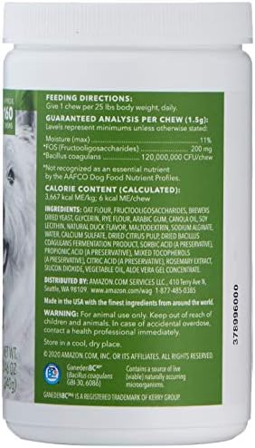 Amazon Brand - Wag Probiotic Supplement Chews for Dogs, Supports Digestive Health and Gut Flora, Natural Duck Flavor, 160 Count, Pack of 1